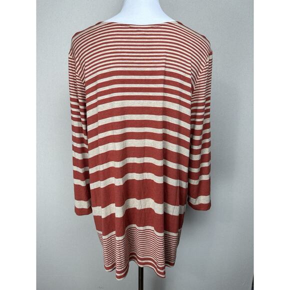 Nurture Ladies Top Size XL Long Sleeve Scoop Neck Rust Tan Soft Lagenlook Fall - Picture 6 of 13